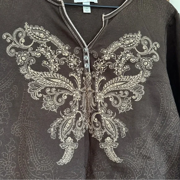 Dressbarn Y2K Butterfly Shirt - Picture 3 of 4